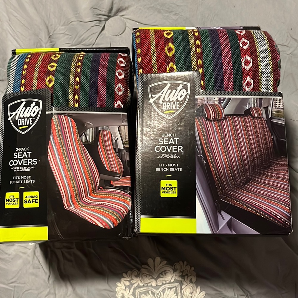Boho 2 pack front seat & bench seat covers for car!